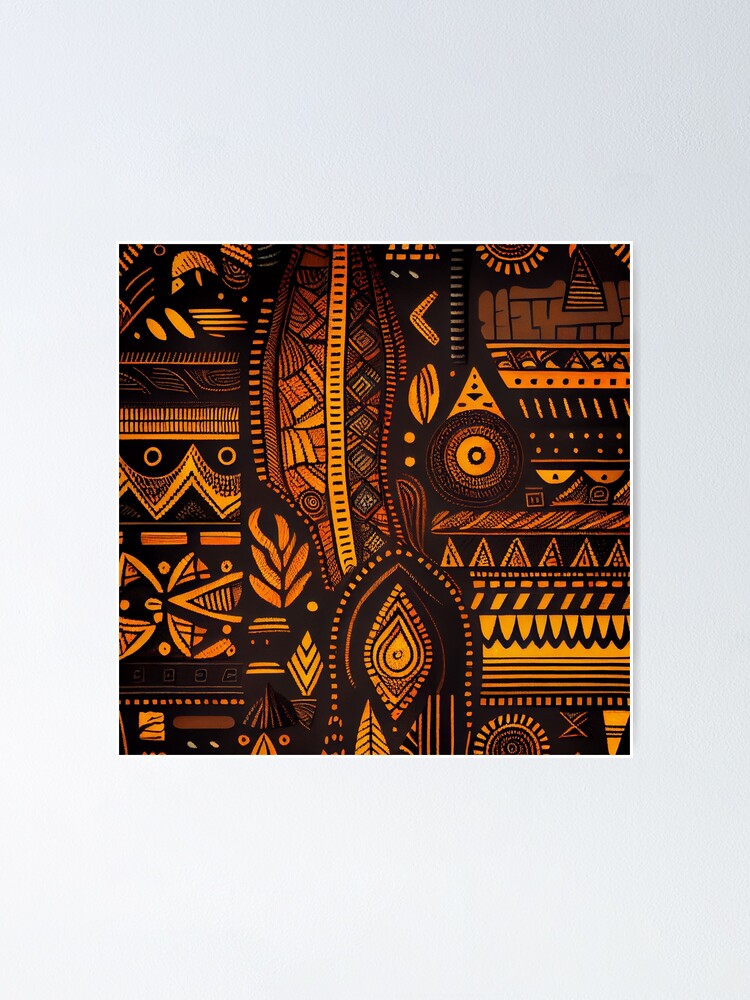 Imagen 1 de 3, Póster con la obra Rough African Pattern Digital Painting, diseñada y vendida por CodeAndColors.