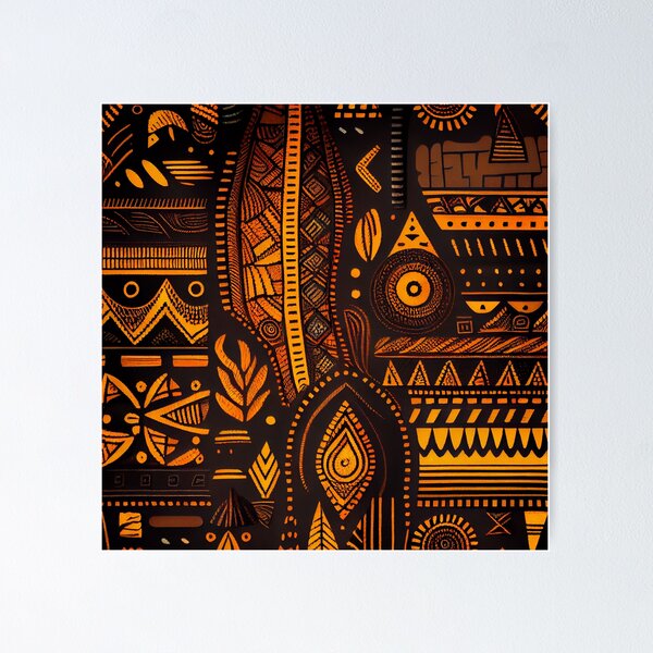 Item preview, Rough African Pattern Digital Painting designed and sold by CodeAndColors.