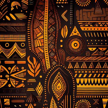 Imagen de la obra Rough African Pattern Digital Painting de CodeAndColors