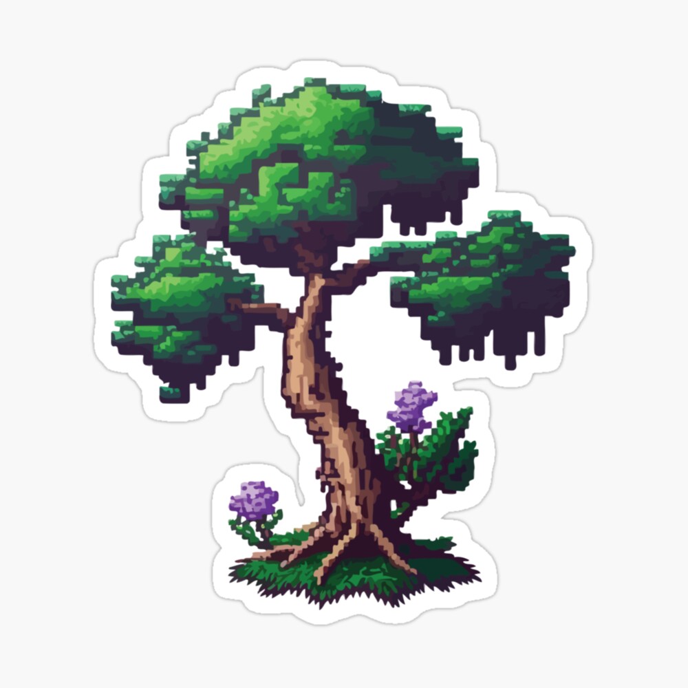 pixelated terraria tree