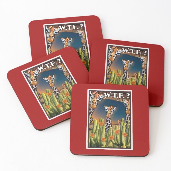 Item preview, Confused giraffe- three hungry giraffe staring at cactus- original humor by juliet thomas juliets acmegifts designed and sold by Juliet  Thomas.