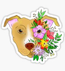 Flower Pitbull - Transparent background Sticker