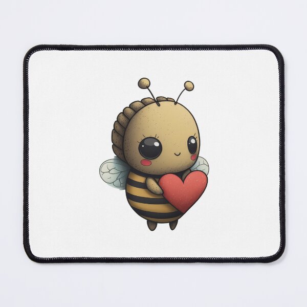 Item preview, Cute Bee Holding Heart Sticker: Sweet Love designed and sold by FhelDesigns.