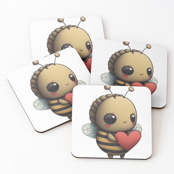 Item preview, Cute Bee Holding Heart Sticker: Sweet Love designed and sold by FhelDesigns.
