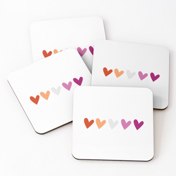 Item preview, Lesbian flag hearts designed and sold by artbyxleonie.