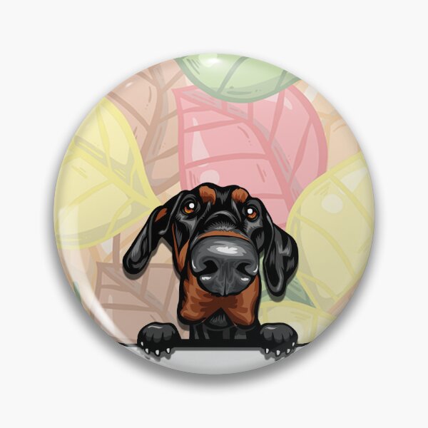 Item preview, Dobermann peeking dog designed and sold by TheresPawprints.