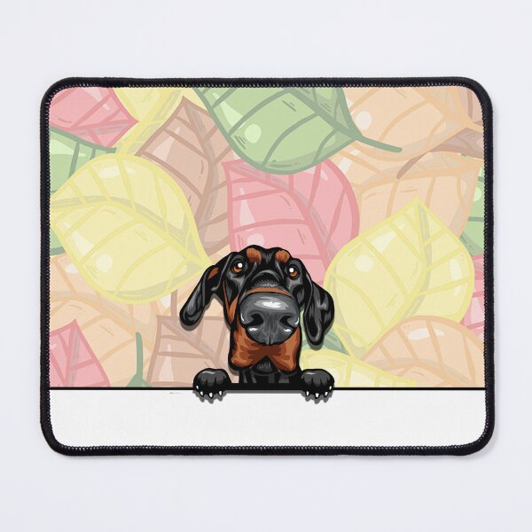 Item preview, Dobermann peeking dog designed and sold by TheresPawprints.