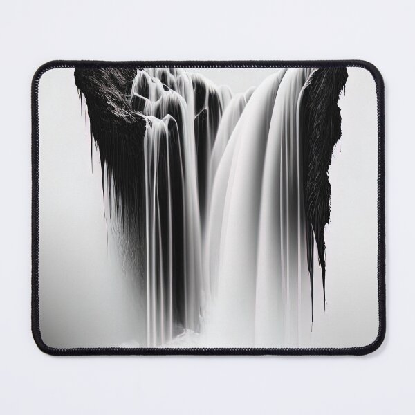 Item preview, Abstract fusion art minimalistic waterfall black and white designed and sold by RK - Shop.