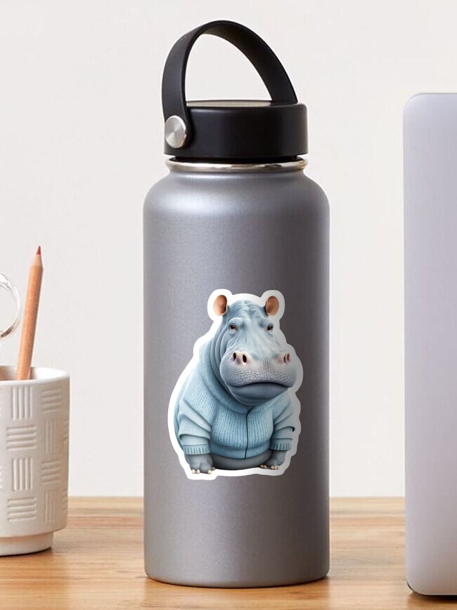 Grey Hippo Shaped Kid's Hot Water Bottle