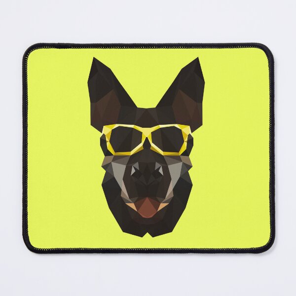 Item preview, Low Poly German Shepherd with Gold Sunglasses designed and sold by Abbysinthe.