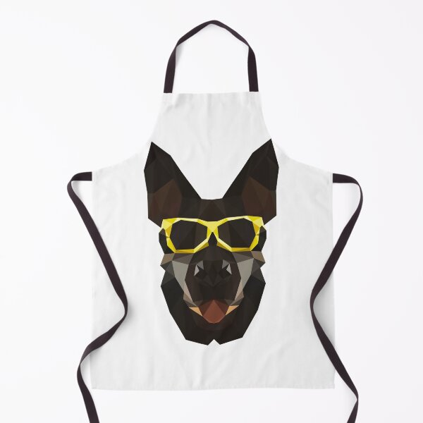Artikelvorschau, Low Poly Deutscher Schäferhund mit goldener Sonnenbrille entworfen und verkauft von Abbysinthe.