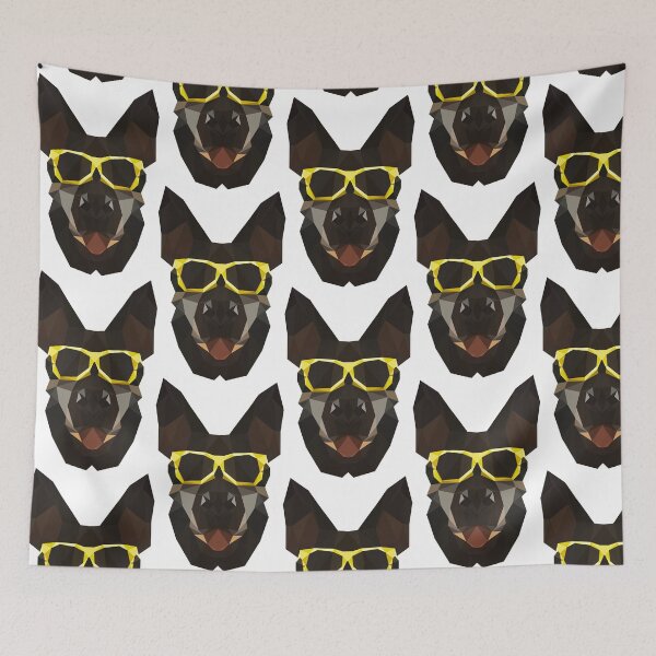 Item preview, Low Poly German Shepherd with Gold Sunglasses designed and sold by Abbysinthe.