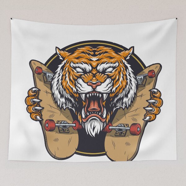 Item preview, Skateboarder Tiger designed and sold by SpaceArt23.