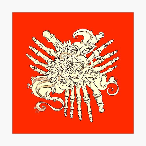 "Petals" Foot Bones and Flora Illustration Photographic Print