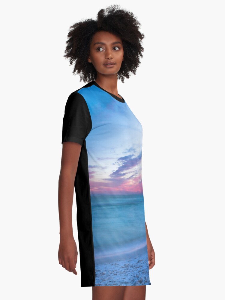 Alternate view of If By Sea - Sunset on the Beach Near Destin Florida Graphic T-Shirt Dress