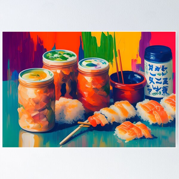 Item preview, Sushi Breakfast. Colourful Food Composition. designed and sold by FewBits.