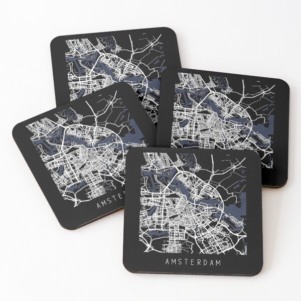 Item preview, Amsterdam Netherlands city map black and white designed and sold by gifts-ideas.