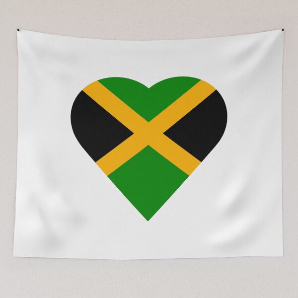 Aperçu de l'œuvre Coeur Jamaïque. Drapeau de la Jamaïque. Jamaïque créée et vendue par FORYOUOFFICIAL.
