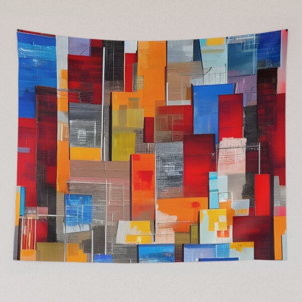 Item preview, Abstract City Painting designed and sold by Art by Lilia.