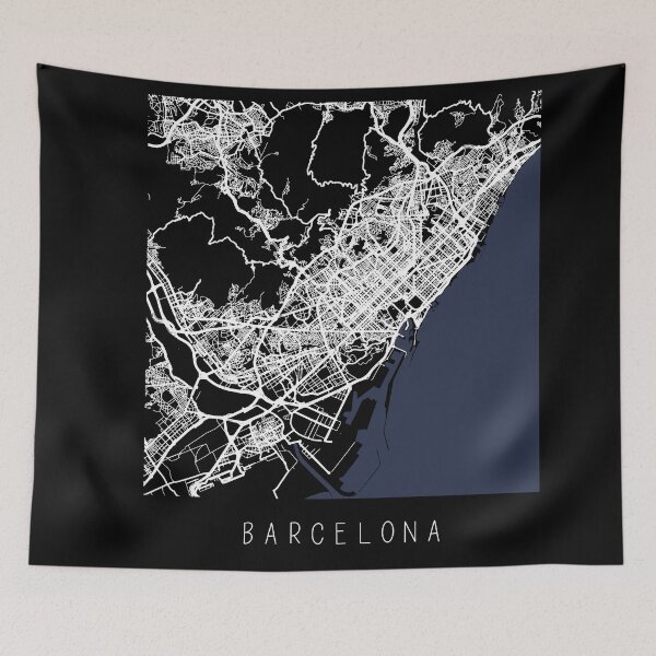 Item preview, Barcelona Spain city map black and white designed and sold by gifts-ideas.