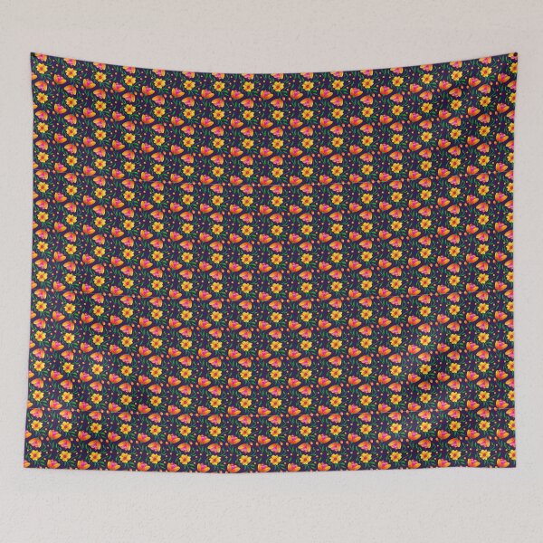 Item preview, Pink and yellow floral pattern designed and sold by ElsRuiters.