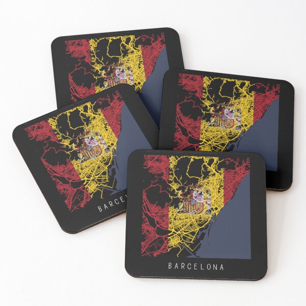Item preview, Barcelona city map with Spain flag in black and white designed and sold by gifts-ideas.