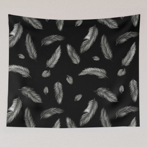 Item preview, Feathers on Black designed and sold by JillyBeanDesign.