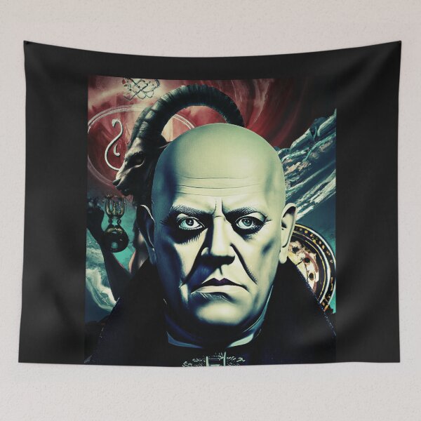 Item preview,  Gothic Aleister Crowley The Great Beast of Thelema in front of Baphomet  designed and sold by Ataraxia  Apparel.