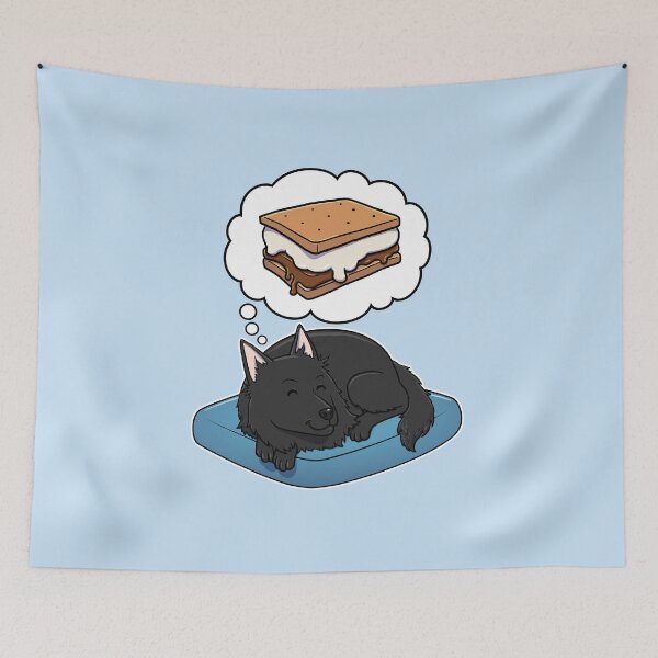 Item preview, Belgian Sheepdog dreaming about Smores designed and sold by DoggieDelights.