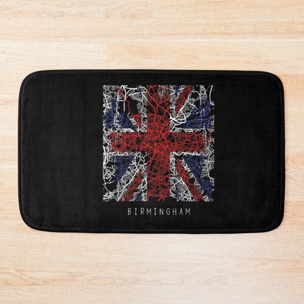 Item preview, Birmingham city map with UK flag in black and white designed and sold by gifts-ideas.