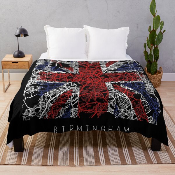 Item preview, Birmingham city map with UK flag in black and white designed and sold by gifts-ideas.