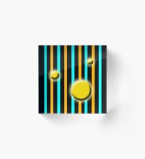 Golden Globes with stripes Acrylic Block