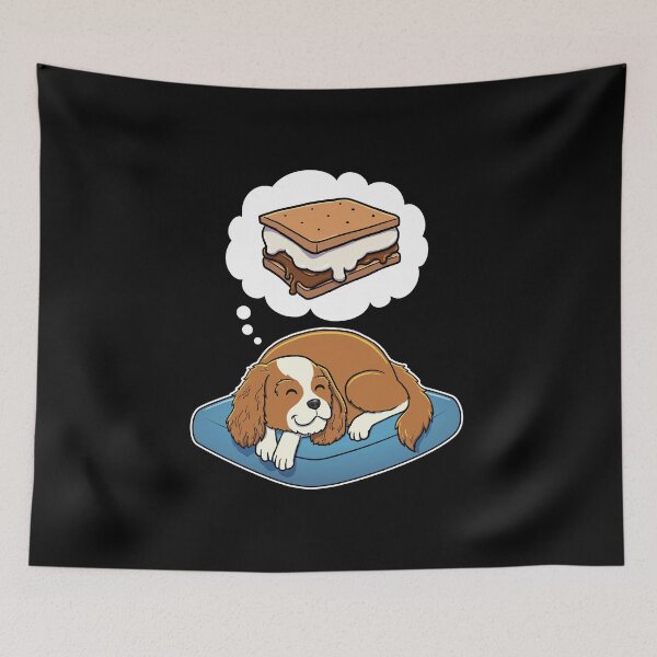 Item preview, Cavalier King Charles Spaniel dreaming about Smores designed and sold by DoggieDelights.