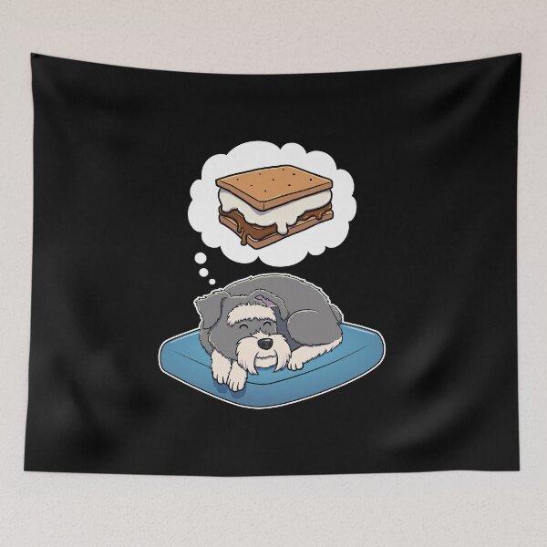 Item preview, Miniature Schnauzer dreaming about Smores designed and sold by DoggieDelights.