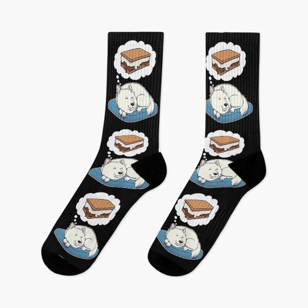 Item preview, Samoyed dreaming about Smores designed and sold by DoggieDelights.