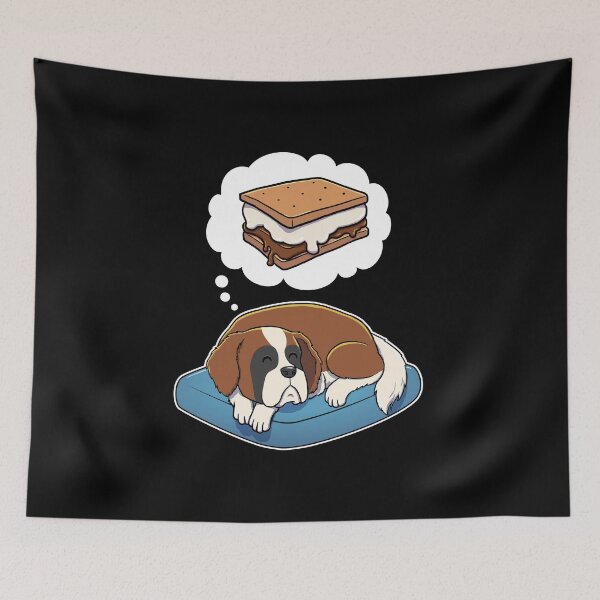 Item preview, St Bernard dreaming about Smores designed and sold by DoggieDelights.