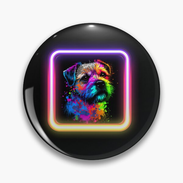Item preview, Border Terrier Neon Splatter Insta Dog designed and sold by The-Vault.