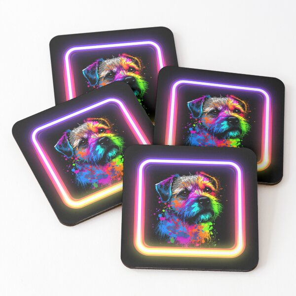 Item preview, Border Terrier Neon Splatter Insta Dog designed and sold by The-Vault.