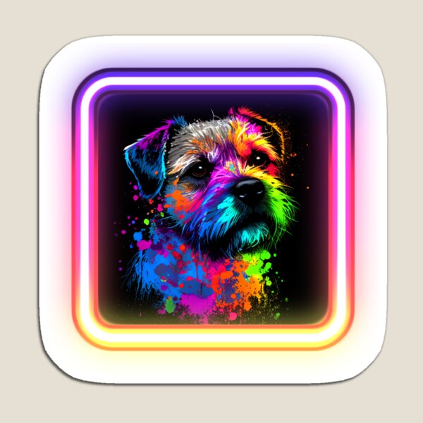 Item preview, Border Terrier Neon Splatter Insta Dog designed and sold by The-Vault.
