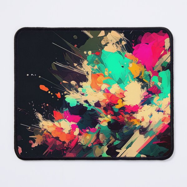 Item preview, Colorful abstract explosion of colors black canvas designed and sold by RK - Shop.