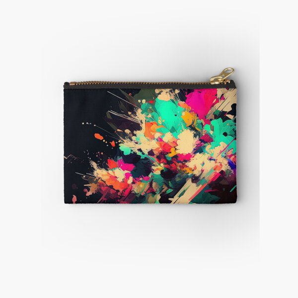 Item preview, Colorful abstract explosion of colors black canvas designed and sold by RK - Shop.