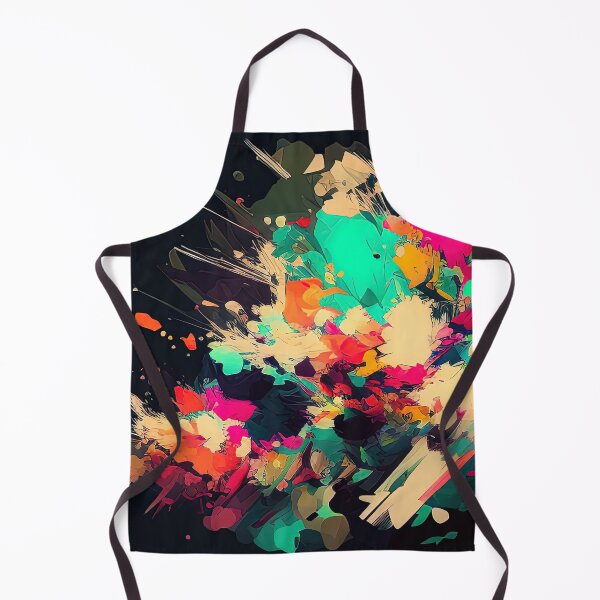 Item preview, Colorful abstract explosion of colors black canvas designed and sold by RK - Shop.