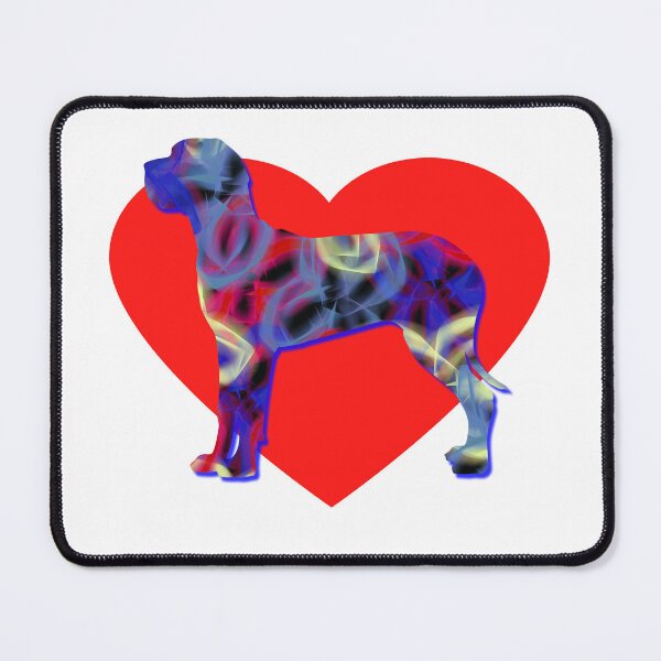 Item preview, I Heart My Great Dane Dog Neon Butterflies Silhouette designed and sold by AMSonArt.