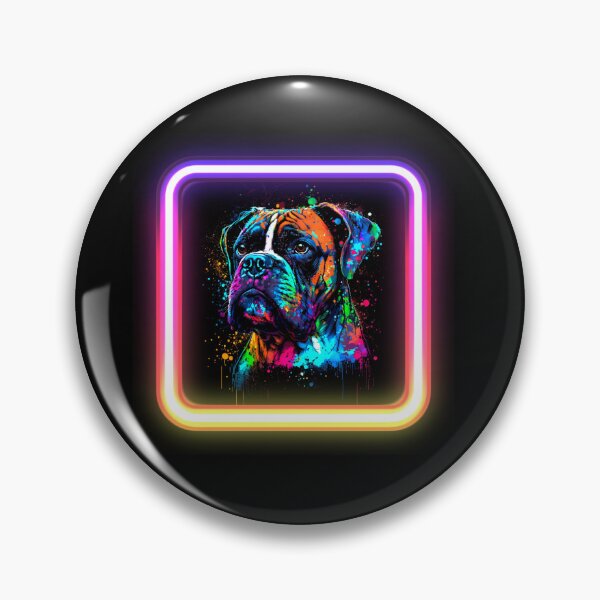 Artikelvorschau, Boxer-Hund Neon Splatter Insta-Hund entworfen und verkauft von The-Vault.