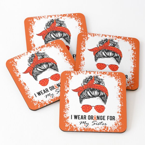 Item preview, I Wear Orange For My Sister Messy Bun Kidney Cancer Awareness designed and sold by RosannaArt.