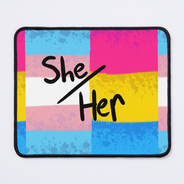 Item preview, Trans Transgender Pansexual Panromantic Pan Pride Flag Pronouns She/her designed and sold by Spell-the-Bee.