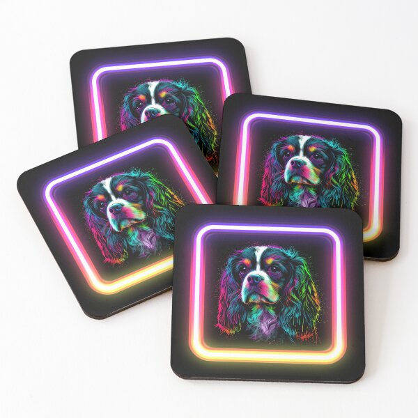 Artikelvorschau, Cavalier King Charles Spaniel Neon Splatter Insta Hund entworfen und verkauft von The-Vault.