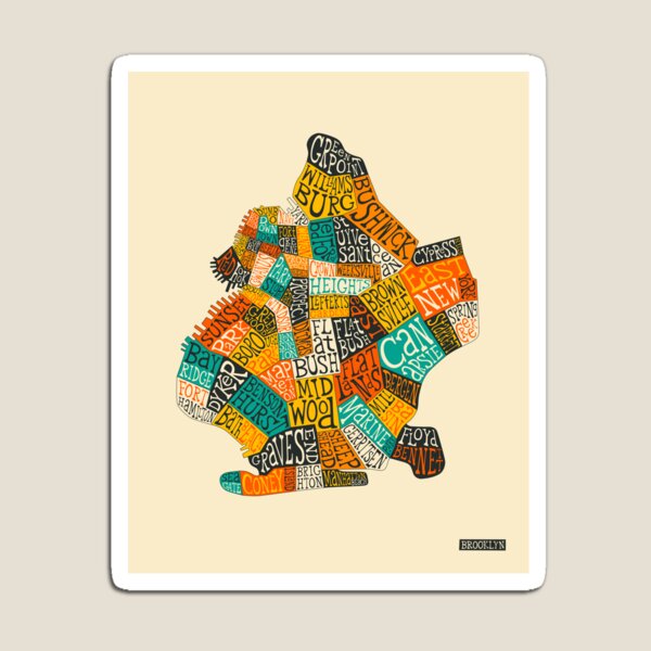 Item preview, BROOKLYN NEIGHBORHOODS MAP designed and sold by JazzberryBlue.