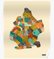Póster MAPA DE BARRIOS DE BROOKLYN