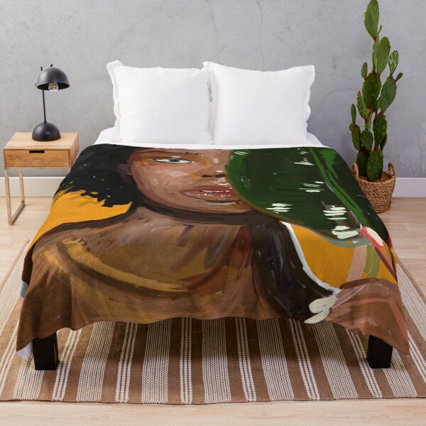 Item preview, Beauty portrait of a young beautiful african american woman posing with a banana leaf designed and sold by KARTICK DUTTA.